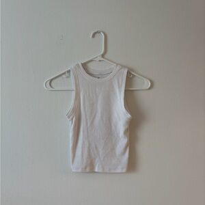Hollister Ribbed White V-Neck Top